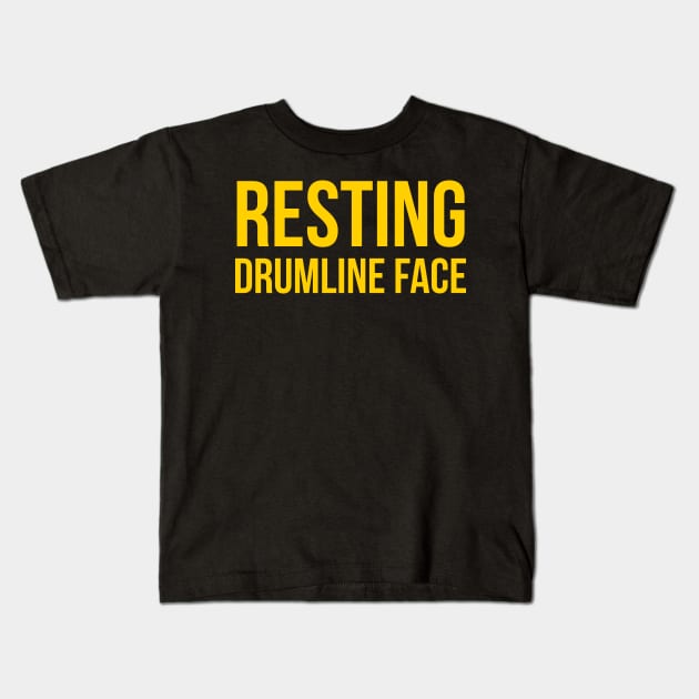 Resting Drumline Face music enthusiasts Kids T-Shirt by JUST PINK